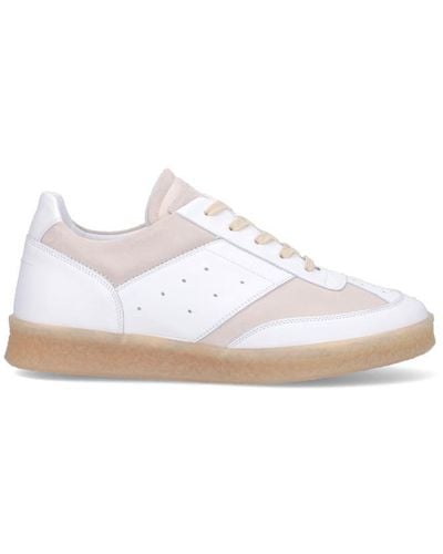 MM6 by Maison Martin Margiela Leather Court Trainers - White