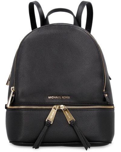Michael Kors Rhea Leather Medium Backpack - Black