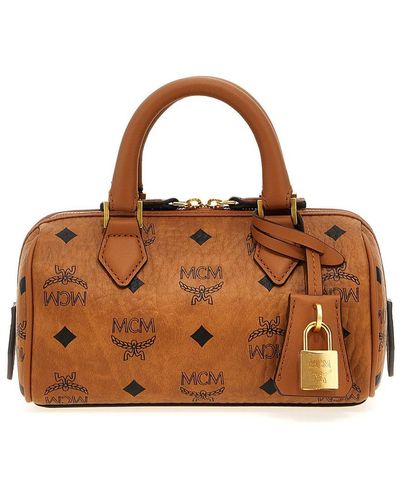 MCM Ella Boston Mini Hand Bags - Brown