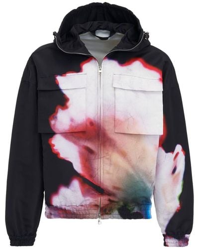 Alexander McQueen Floral Print Windbreaker Jacket - Black
