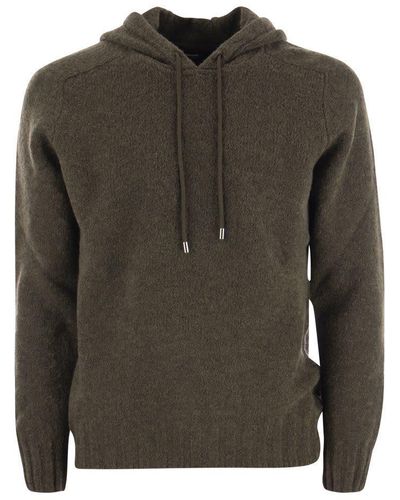 Tagliatore Wool Pullover With Hood - Green