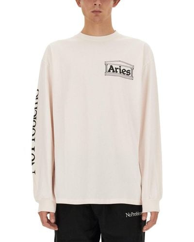 Aries Sweatshirt With Logo Print - White