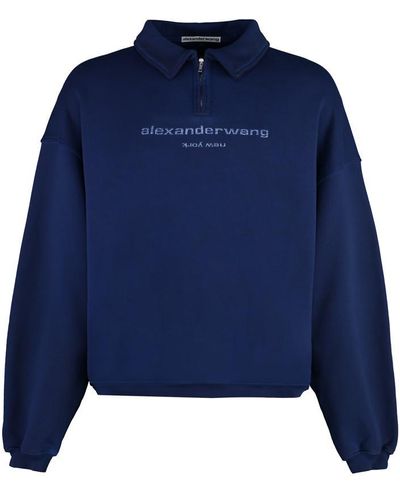 Alexander Wang Cotton Crew-Neck Sweatshirt - Blue