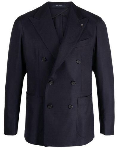 Tagliatore Fitted Double-breasted Blazer - Blue