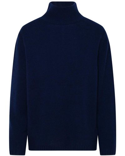 360cashmere Luella Blue Cashmere Turtleneck Sweater