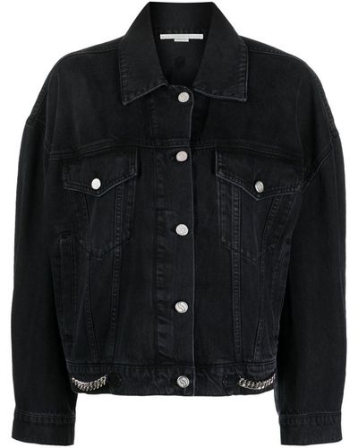 Stella McCartney Button-up Denim Jacket - Black
