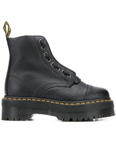 Dr. Martens Sinclair Tonal-stitched Zip-up Leather Ankle Boots - Black