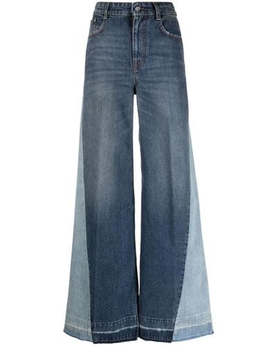Stella McCartney Double-tone Wide-leg Jeans - Blue