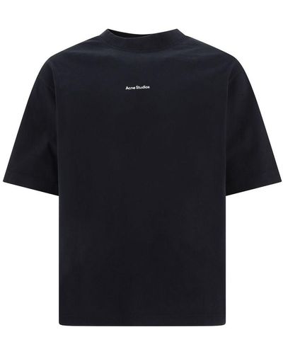 Acne Studios Logo Organic Cotton T-shirt - Black