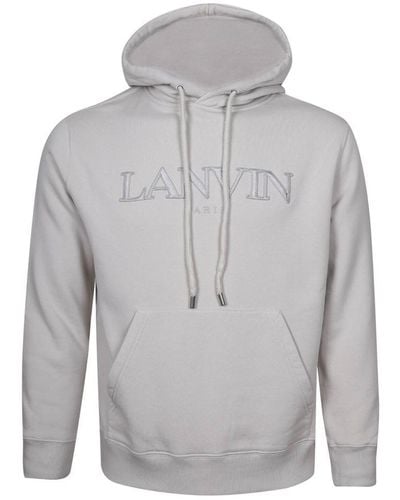 Lanvin Cotton Hoodie With Logo - Grey