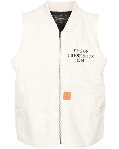 One Of These Days Outwear Waistcoats - White