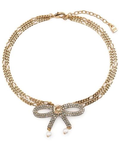 DSquared² Bow Curb-chain Necklace - Metallic