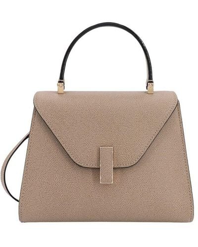 Valextra Iside Mini Leather Handbag - Natural