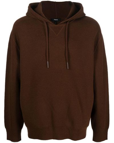 Theory Drawstring Pullover Hoodie - Brown