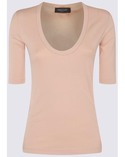 Fabiana Filippi Pink Cotton T-shirt - Natural