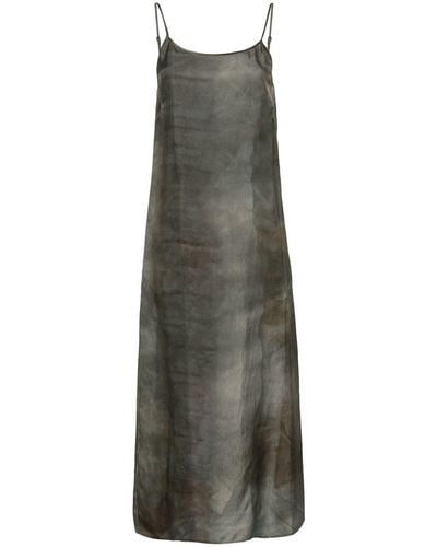Uma Wang Midi Dress With Abstract Print - Gray