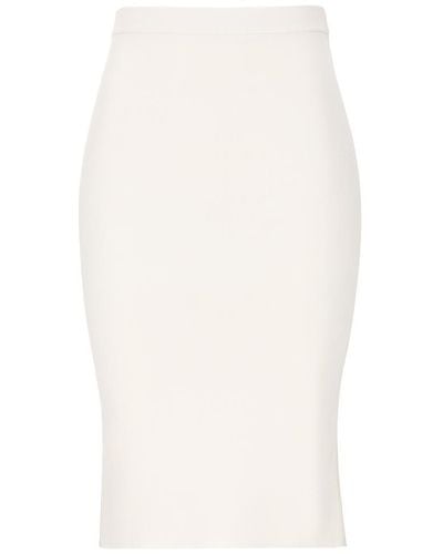 Saint Laurent Jersey Pencil Skirt - White