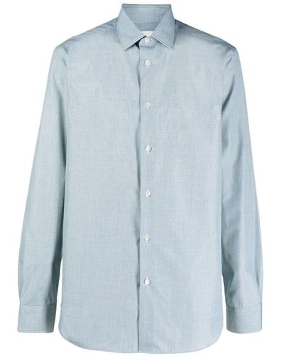 Paul Smith Long-sleeved Cotton Shirt - Blue