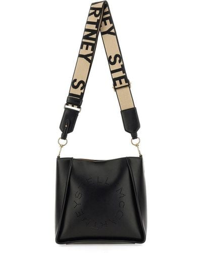 Stella McCartney Shoulder Bag With Logo - Black