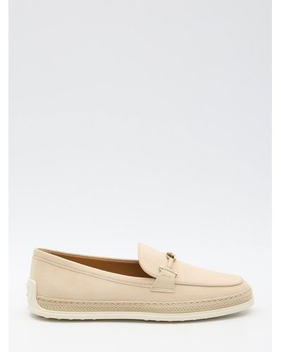 Tod's Suede Loafers - Natural