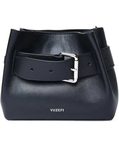 Yuzefi 'shroom' Black Leather Bag