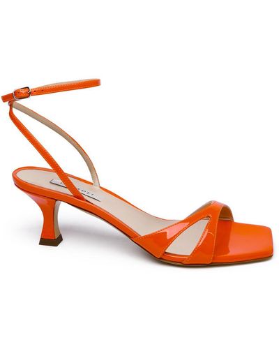Casadei Tiffany Leather Sandals - Orange