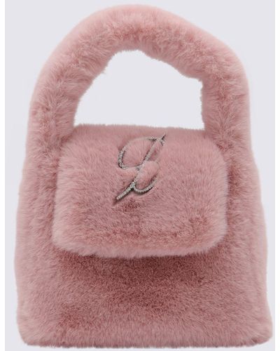 Blumarine Chalk Pink Faux Fur Monogram B Bag