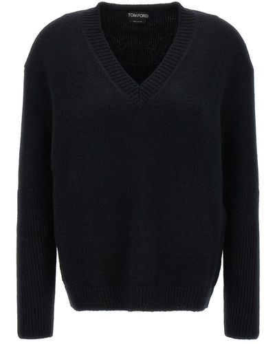 Tom Ford Mixed Cachemire Sweater Sweater, Cardigans - Blue