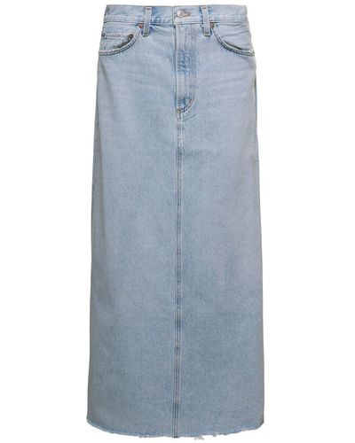 Agolde Denim Maxi Skirt - Blue