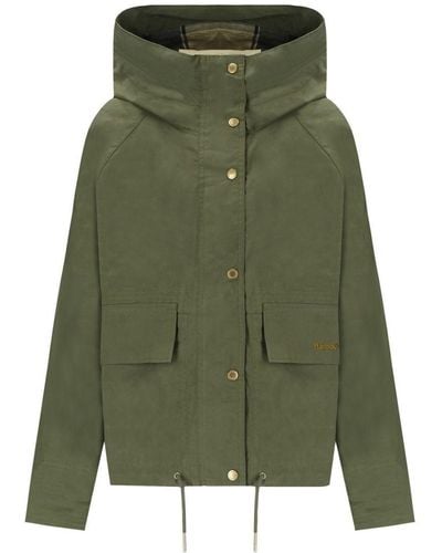 Barbour Nith Showerproof Green Hooded Jacket