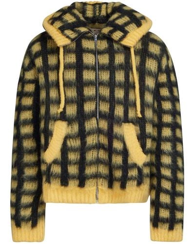 Marni Checked Wool Cardigan - Yellow