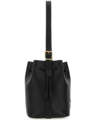 miu bucket bag 20cm black woven fabric