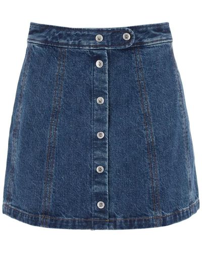 A.P.C. Poppy Denim Mini Skirt - Blue