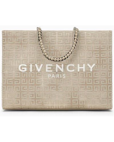 Givenchy G-Tote Medium Canvas With Chain - Natural