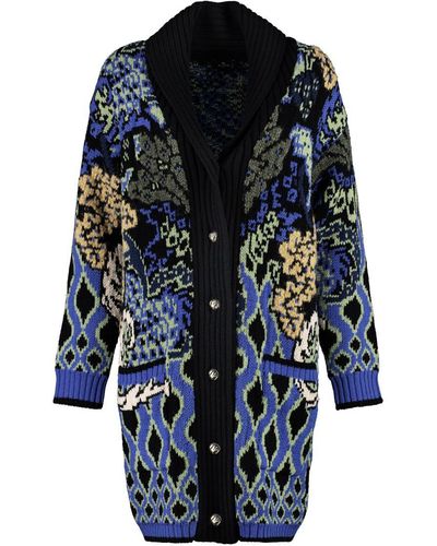 Etro Jacquard Knit Jacket - Blue