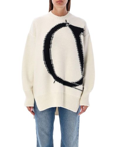 Off-White c/o Virgil Abloh Ow Maxi Logo Crewneck - White