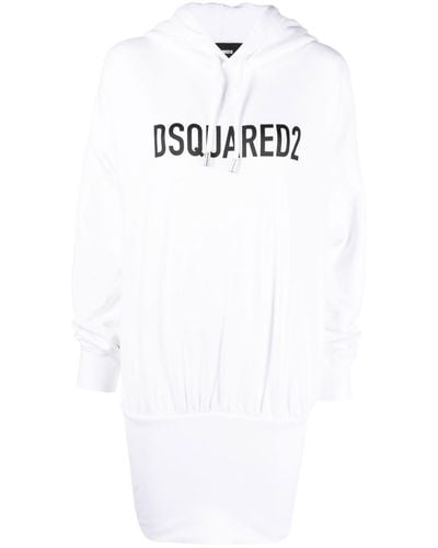 DSquared² Logo-print Hoodie Dress - White