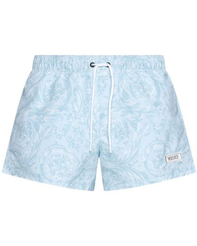 Versace Barocco Print Swim Shorts - Blue