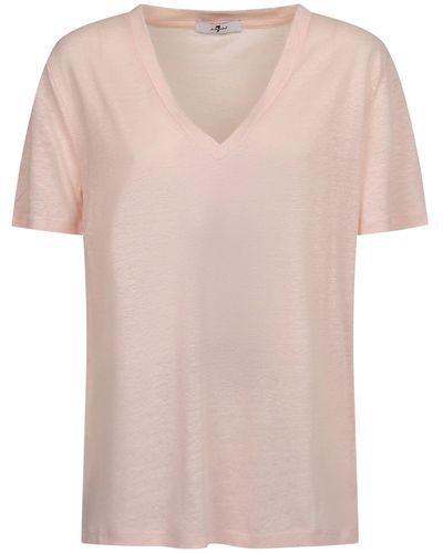 7 For All Mankind Linen T-shirt - Pink