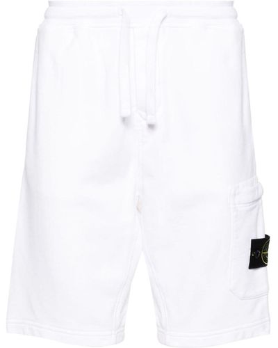 Stone Island Regular Fit Cargo Shorts - White