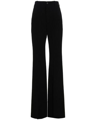 Balenciaga Twill Pin Stripe Pants - Black