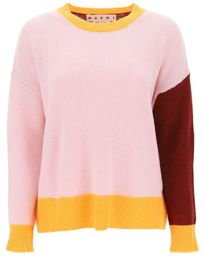 Marni Colorblocked Cashmere Jumper - Pink
