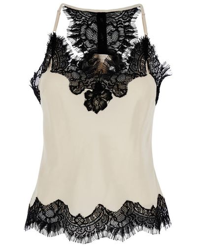Gold Hawk 'Lucy' Camie Top With Lace Trim And Racerback - Black