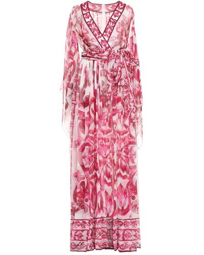 Dolce & Gabbana Long Chiffon Dress - Pink
