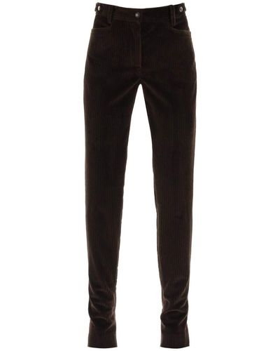 Dolce & Gabbana Bell Bottom Corduroy Trousers - Black