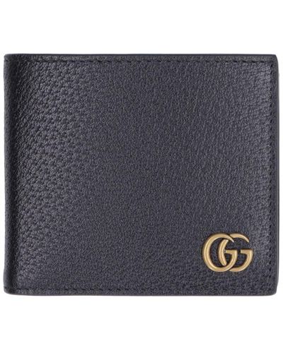 Gucci Marmont Leather Flap-over Wallet - Gray