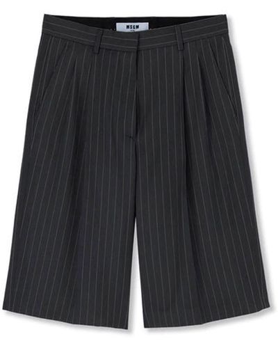 MSGM Frescolana Pinstriped Bermuda Shorts Clothing - Black