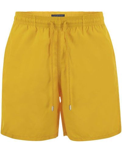 Vilebrequin Plain-Coloured Beach Shorts - Yellow
