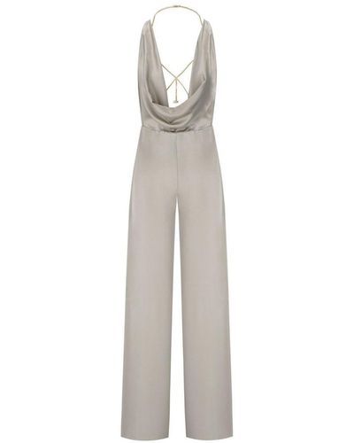 Elisabetta Franchi Pearl Jumpsuit With Accessory - White