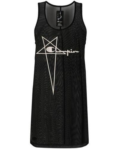 Rick Owens X Champion Logo Short Dress - Black